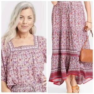 Knox Rose Pink&Purple Floral Two Piece Maxi Set Sz.XXL